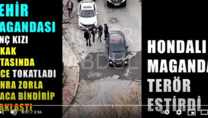 Honda araçtan inen saldırgan şahıs, genç kızı sokak ortasında önce dövdü sonra zorla araca bindirdi!