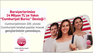 CUMHURİYETİMİZİN 100. YILINDATEV'DEN 14 MİLYON TL'YE YAKIN"CUMHURİYET BURSU" DESTEĞİ!