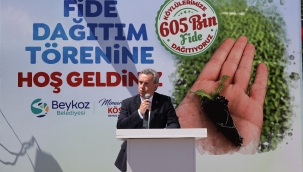 BEYKOZLU ÇİFTÇİLERE YENİ DÖNEMİN İLK FİDELERİ DAĞITILDI