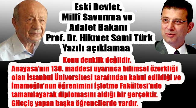 Türk"Konu Denklik Değildir İmamoğlu öğrenimini İşletme Fakültesi'nde tamamlayarak diplomasını almıştır.
