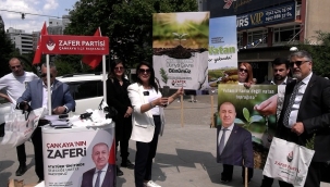 ZAFER PARTİSİ ÇEVRE GÜNÜNDE "ÜMİT ÖZDAĞ'A ÖZGÜRLÜK" FİDANLARI DAĞITTI