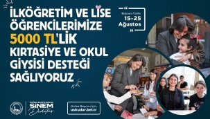 ÜSKÜDAR BELEDİYESİ'NDEN ÖĞRENCİLERE 5 BİN LİRA DESTEK