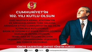 TGC: "CUMHURİYET'İN 102. YILI KUTLU OLSUN" 
