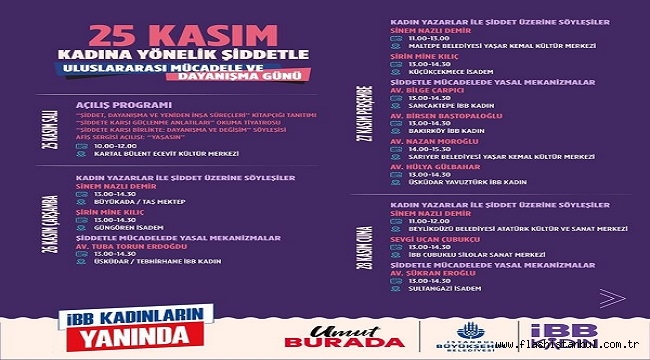 İBB'DEN 25 KASIM İÇİN 242 ETKİNLİK: "KADINLARIN YANINDAYIZ"