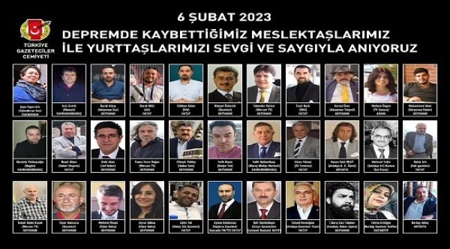 TGC: "DEPREMDE KAYBETTİĞİMİZ MESLEKTAŞLARIMIZ İLE YURTTAŞLARIMIZI SAYGIYLA ANIYORUZ"