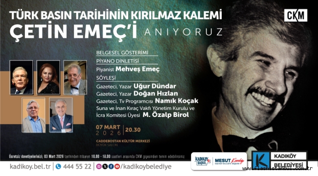 ÇETİN EMEÇ KADIKÖY'DE ANILACAK
