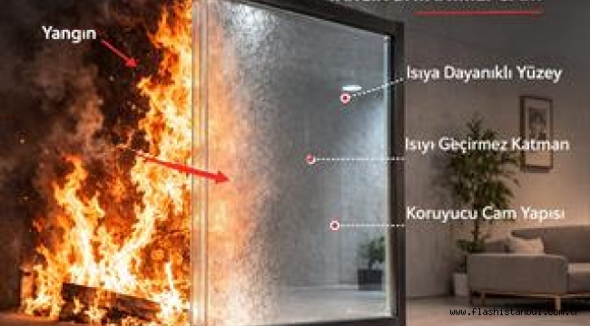 YAPILARDA YANGINA DAYANIKLI CAMLAR UYGULANACAK