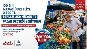 ASGARİ ÜCRETLİ 100 BİN HANEYE 2.500 TL DESTEK