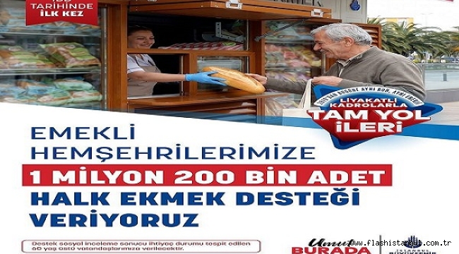 İBB'DEN EMEKLİYE ÜCRETSİZ HALK EKMEK DESTEĞİ