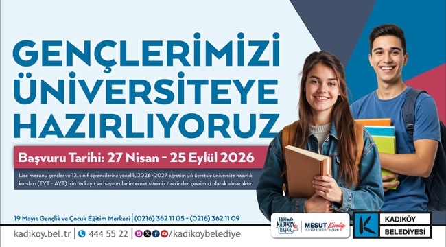 KADIKÖY BELEDİYESİ'NDEN ÜNİVERSİTEYE HAZIRLIK KURSU