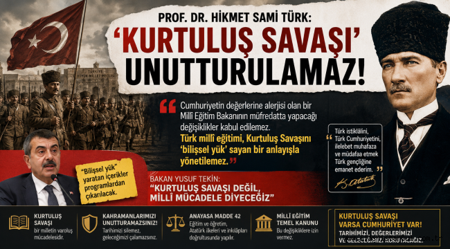 Eski Devlet, Millî Savunma ve Adalet Bakanı Prof. Dr. Hikmet Sami Türk'ten Kurtuluş Savaşı TepkisiTepki
